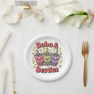BOBA & Besties Vibes - Perfekt für Boba Tea Liebha Pappteller