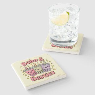 BOBA & Besties Vibes - Perfekt für Boba Tea Liebha Steinuntersetzer