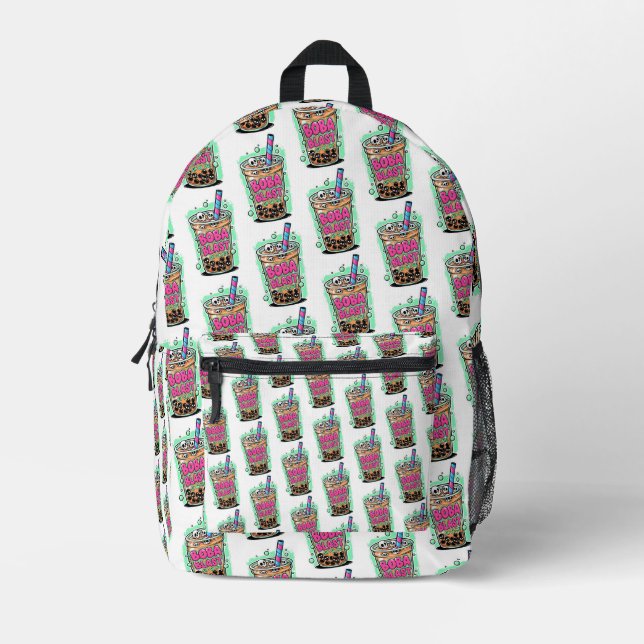 Boba Blast – Sip or Die! Backpack Bedruckter Rucksack (Vorderseite)