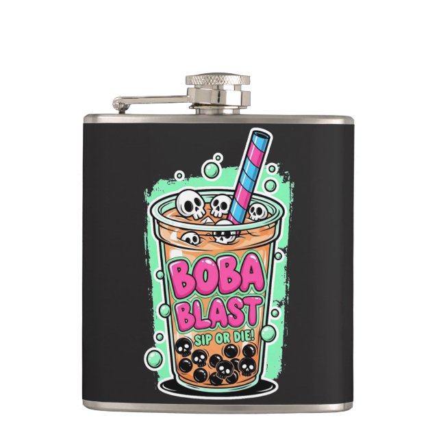Boba Blast – Sip or Die! Flask Flachmann (Vorderseite)