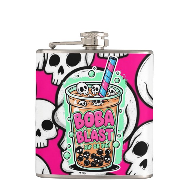 Boba Blast – Sip or Die! Flask Flachmann (Vorderseite)
