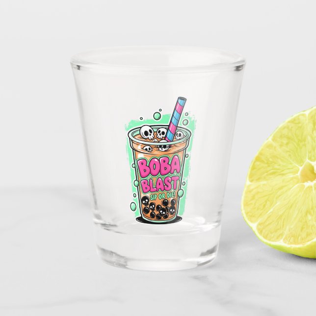 Boba Blast – Sip or Die! Shot glass Schnapsglas (Vorderseite)