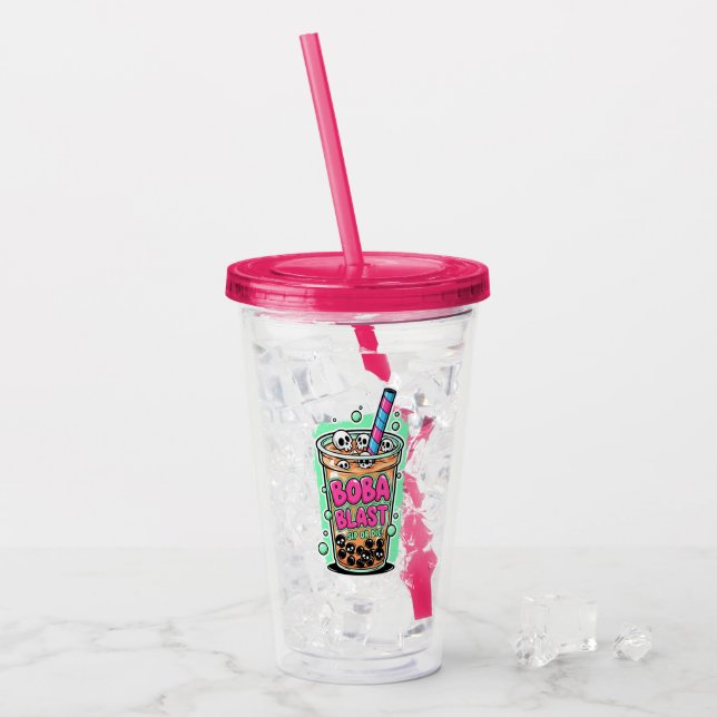 Boba Blast – Trinke oder stirb! Acryl-Tumbler Acryltrinkbecher (Vorderseite Ice)
