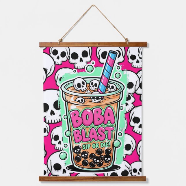 Boba Blast – Trinke oder stirb!  Wandteppich Mit Holzrahmen (Vorderseite)