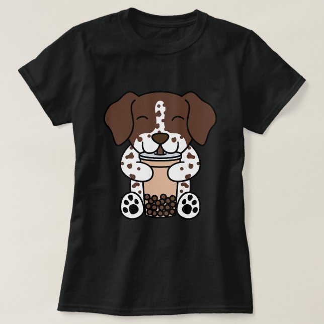 Boba Bubble Milk Tee Deutsch Kurzhaarige Pointer D (Design vorne)