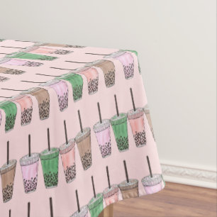 Boba Bubble Tapioca Pearl Milk Tea Drinks Foodie Tischdecke