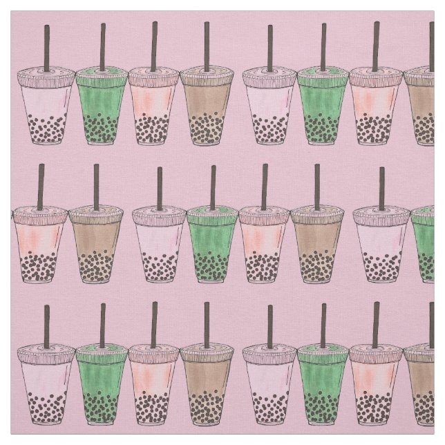 Boba Bubble Tapioca Pearl Milk Tee Drinks Feinschm Stoff (Muster)