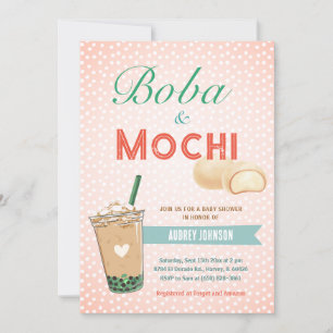 Boba Bubble Tea Baby Shower Japan Korea Kawaii Einladung
