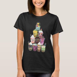 Boba Bubble Tea Christmas Tree T-Shirt