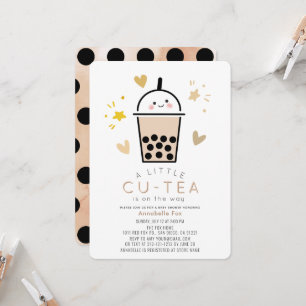 Boba Bubble Tea geschlechtsneutrale Babyparty Einladung