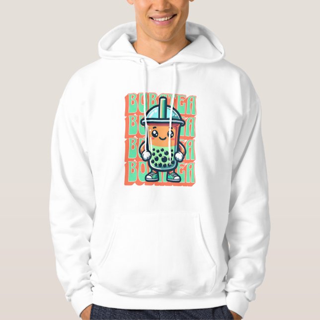Boba Bubble Tea Kawaii Niedlicher Cartoon Hoodie (Vorderseite)