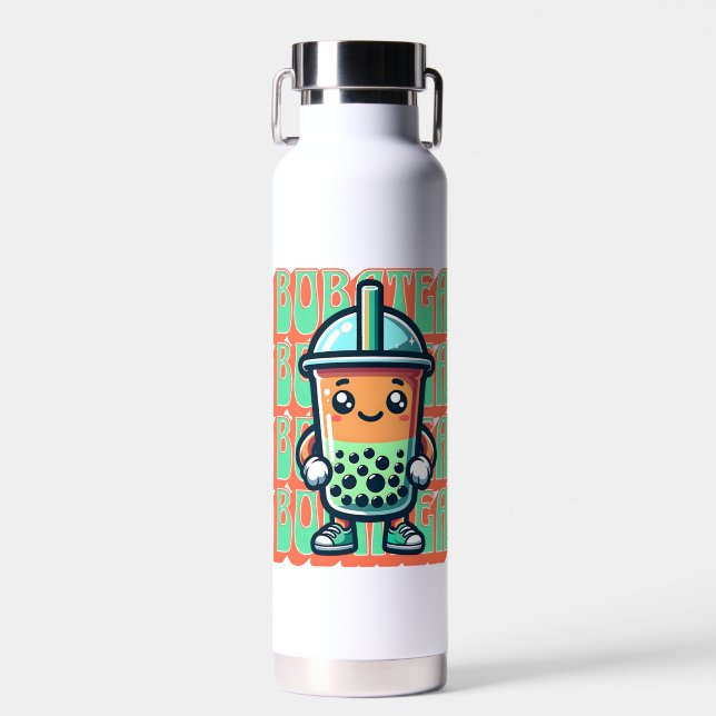 Boba Bubble Tea Kawaii Niedlicher Cartoon Trinkflasche (Vorne)