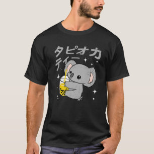Boba Bubble Tea Lover Kawaii Koala japanische Wört T-Shirt