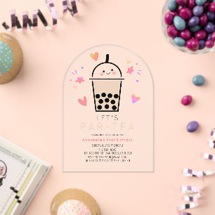 Boba Bubble Tea Party Par-tea 1. Geburtstag Acryleinladungen