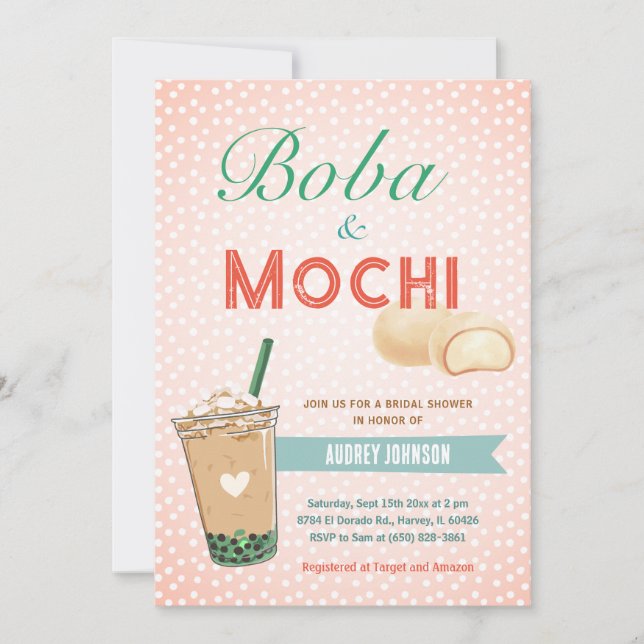 Boba Bubble Tee Brautparty Japan Korea Kawaii Einladung (Vorderseite)