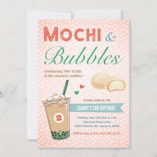 Boba Bubble Tee Ice Creme 2. Kindergeburtstag Einladung