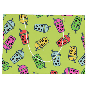 Boba Bubble Tees Muster Große Geschenktüte