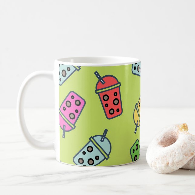 Boba Bubble Tees Muster Kaffeetasse (Mit Donut)