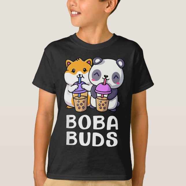 Boba Buds Kawaii Niedliche Blase Teehamster Matchi T-Shirt (Vorderseite)