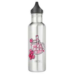 Boba Bunny Kawaii und Niedlich Tee Pink Edelstahlflasche