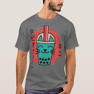 Boba Cat Drinks Boba Kitten Kawaii Japanischer Kit T-Shirt