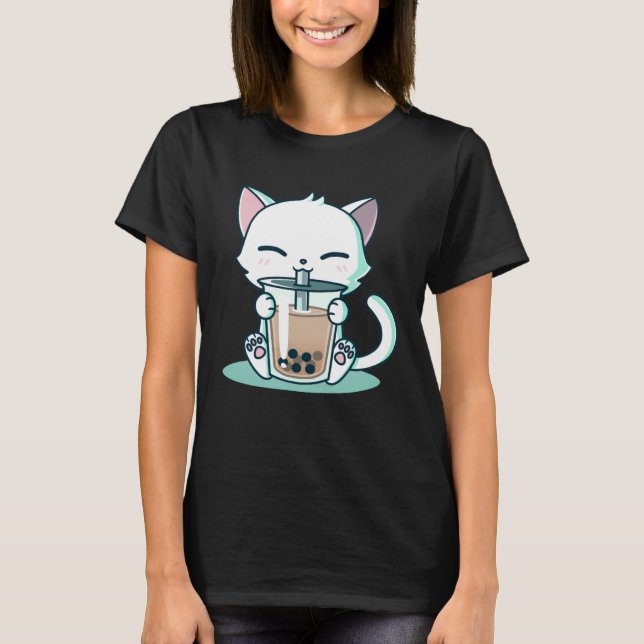 Boba Cat Kitten T-Shirt (Vorderseite)