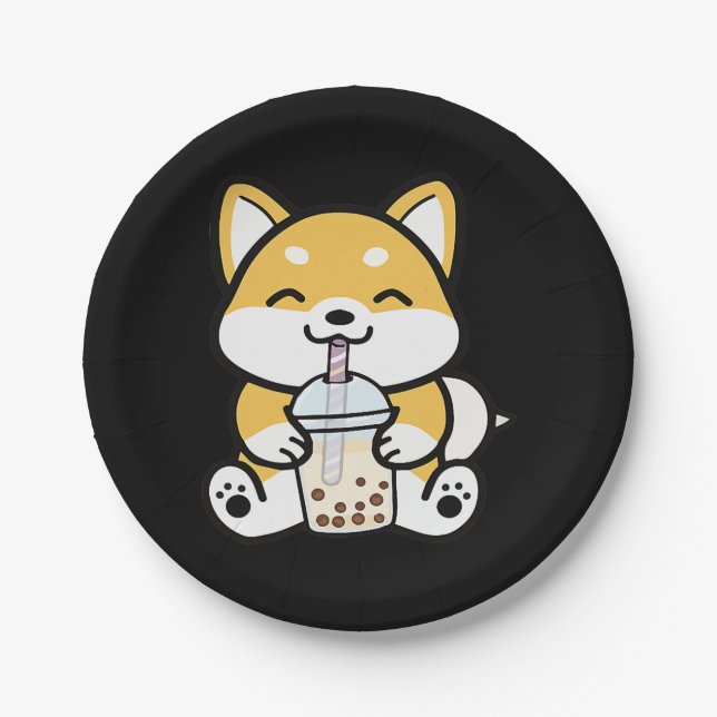 Boba Corgi, Corgi Boba, Boba Shiba, Shiba, Corgi Pappteller (Vorderseite)