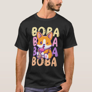 Boba Corgi Dog Trinken Blase Tee Creme Puff Stra