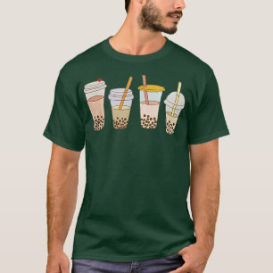 Boba Cups Mini Logo Kawaii Anime - Boba Bubble Tea T-Shirt
