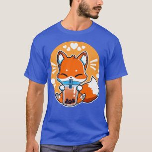 Boba Fox Drinks Kawaii Japanischer Fox Blase Milch T-Shirt