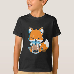 Boba Fox trinkt Niedlichen Kawaii Japanischer Foxy T-Shirt
