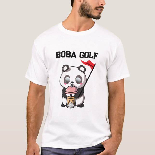Boba Golf | Milchtee | Bubble Golf | Golfer T-Shirt (Vorderseite)