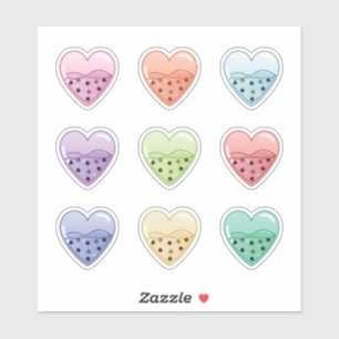 Boba Hearts Aufkleber