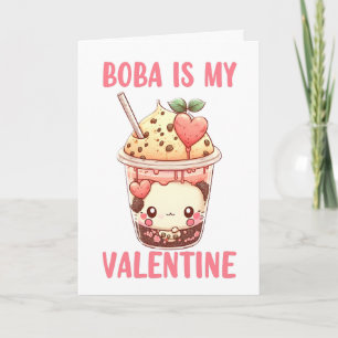 Boba ist mein niedlich rosa Valentiner Blasentee Karte