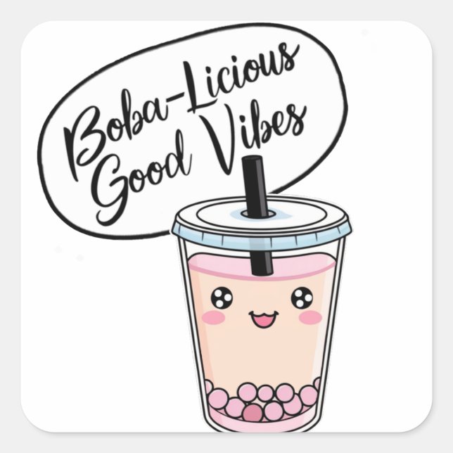Boba-licious Good Vibes Sticker (Vorderseite)