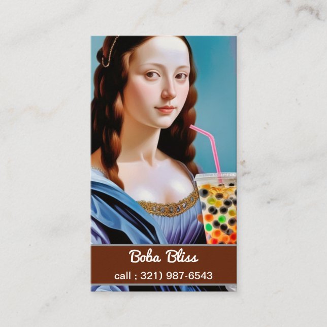 Boba Lisa - Fetter Bubble Tea  Visitenkarte (Vorderseite)