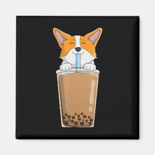 Boba Milchtee Kawaii Corgi Welpe Japanische Anime  Magnet