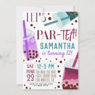 Boba Milk Par-Tea zum Geburtstag Einladung