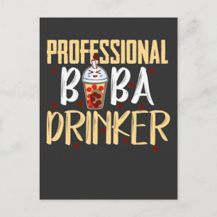 Boba Milk Tea Drinker Kawaii Niedlicher Bubble Tee Postkarte