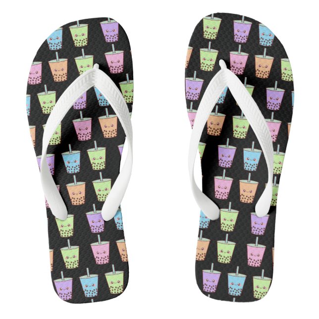 Boba Milk Tea Flavors Flip Flops (Fußbett)