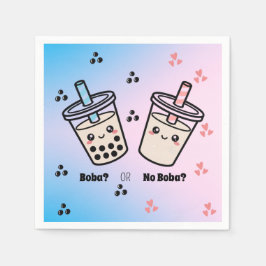 Boba or No Boba?  Bubble Tea Boba Gender Reveal Serviette