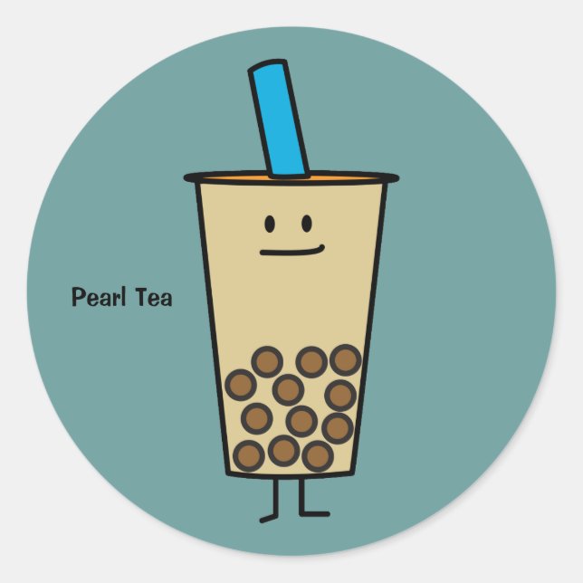 Boba Pearl Milk Tee Bubble Runder Aufkleber (Vorderseite)
