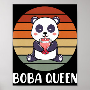 Boba Queen Bubble Tee Japanisch Niedlich Panda Ani Poster