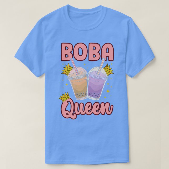 Boba Queen Graphic Tea Lover Tea Drinker Tea Brewi T-Shirt (Design vorne)
