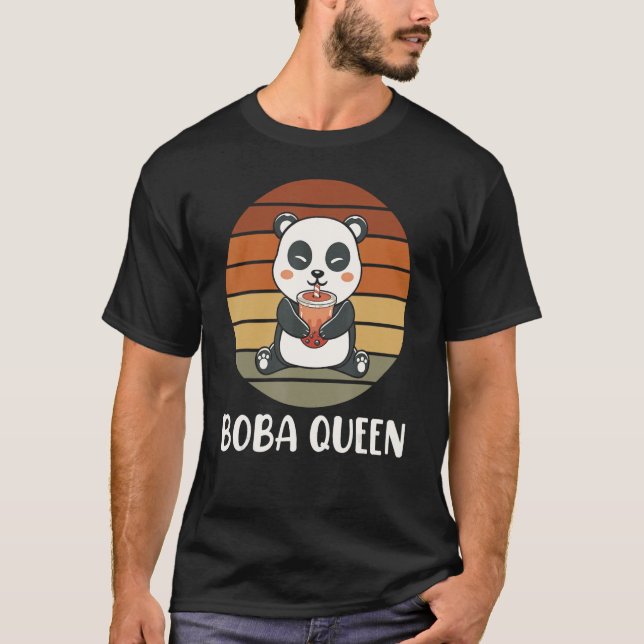 Boba Queen Panda Bubble Tea Boba Tea T-Shirt (Vorderseite)