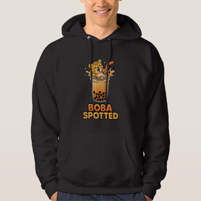 Boba Spotted Cute Cheetah Leopard Bubble Milk Tea  Hoodie (Vorderseite)