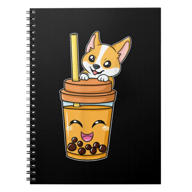 Boba Tapioca Pearls Bubble Milk Tee Drink Corgi Notizblock (Vorderseite)