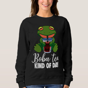 Boba Tea Art Day Frog & Boba Women Boba Tea Sweatshirt