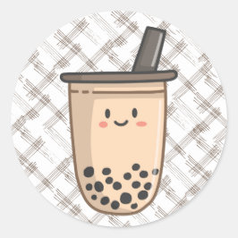 Boba-Tea-Aufkleber Runder Aufkleber