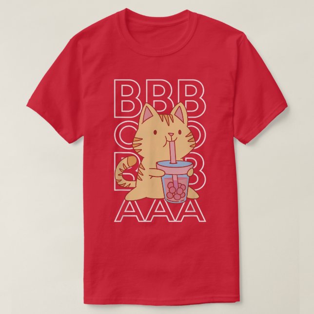 Boba Tea Bubble Tea Anime Cat  T-Shirt (Design vorne)